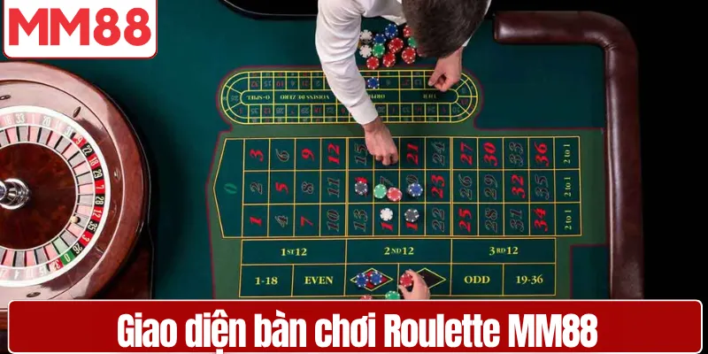Giao diện bàn chơi Roulette MM88 trực quan dễ thao tác